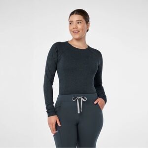 Figs Salta Seamless Longsleeve Underscrub Top, Dark Harbor